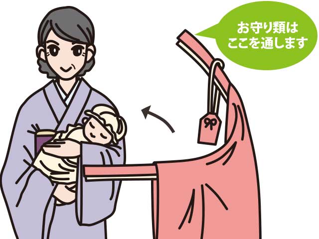 産着の紐の通し方